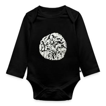 Empreinte d’un véritable éléphant : Phu Sii - blanc - Body Bébé bio manches longues - noir - Devant