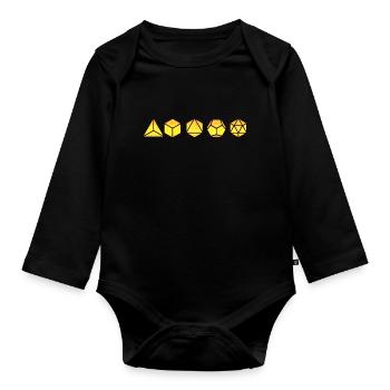 Platonic Body Math Geometry Sign Shapes - Organic Longsleeve Baby Bodysuit - black - Front