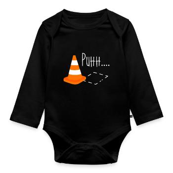 Slalom Pylone Puhh Renn Motorsport - Baby Bio-Langarm-Body - Schwarz - Vorne