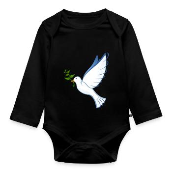 dove - Organic Longsleeve Baby Bodysuit - black - Front