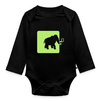 mammut eiszeit vergangenheit logo - Baby Bio-Langarm-Body - Schwarz - Vorne