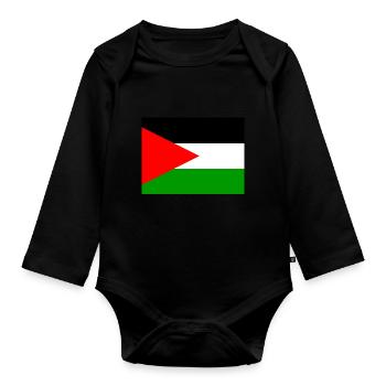 Pavillon de l’Autorité palestinienne (ps) - Body Bébé bio manches longues - noir - Devant