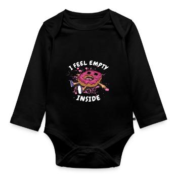 Donut. Ich fühle mich innerlich leer. Donuts - Baby Bio-Langarm-Body - Schwarz - Vorne