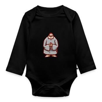Sloth Priest Priest Chaplain Religion Gift - Organic Longsleeve Baby Bodysuit - black - Front