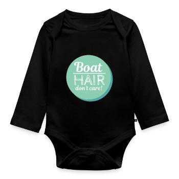 Boat hair don't care - Body Bébé bio manches longues - noir - Devant