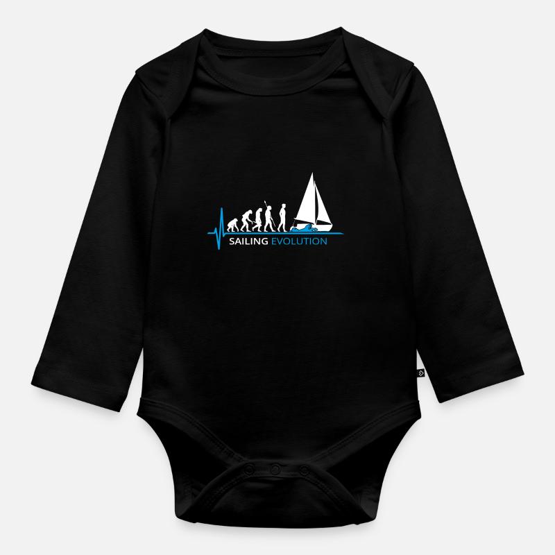 Segeln Evolution Segelboot Sailing - Baby Bio-Langarm-Body - Schwarz