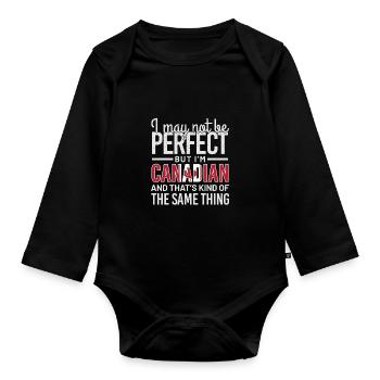 canadien - Body Bébé bio manches longues - noir - Devant