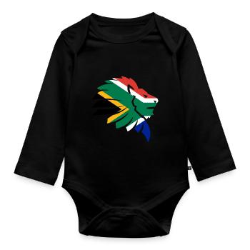 Drapeau Afrique du Sud Afrikaans Suid-Afrika - Body Bébé bio manches longues - noir - Devant