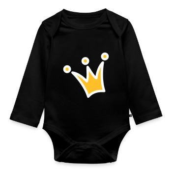 Crown Crown Princess Crown Princess Prince - Organic Longsleeve Baby Bodysuit - black - Front
