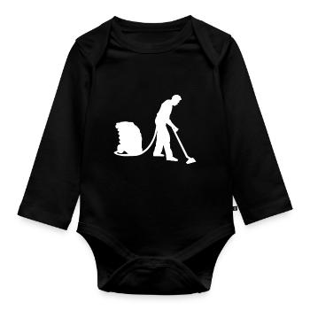 Hausmann der gerne Staubsaugen tut Staubsauger - Baby Bio-Langarm-Body - Schwarz - Vorne