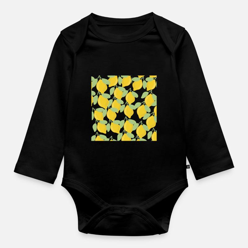 citrons - Body Bébé bio manches longues - noir