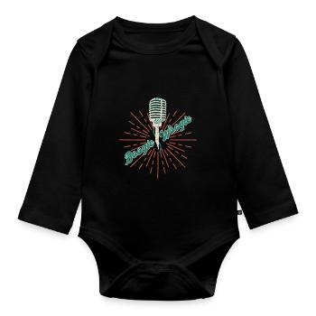 Boogie Woogie Vintage Mikrofon Geschenk - Baby Bio-Langarm-Body - Schwarz - Vorne