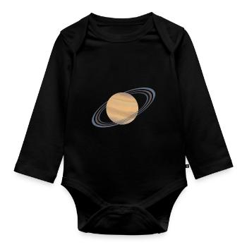 Saturn - Organic Longsleeve Baby Bodysuit - black - Front