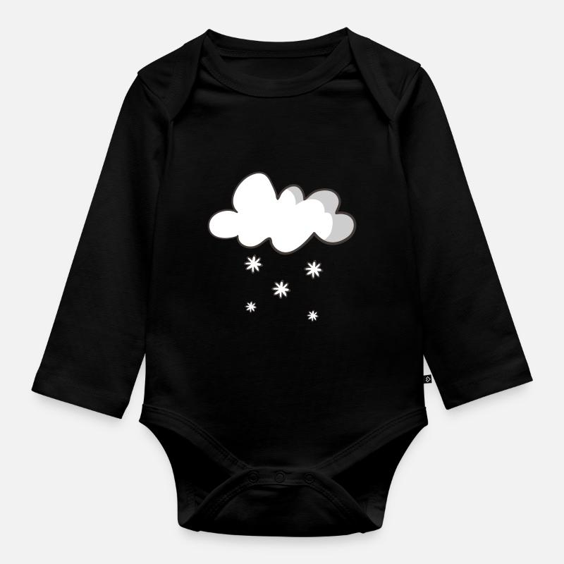 neige - Body Bébé bio manches longues - noir