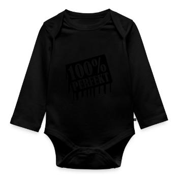 100 Perfekt - Baby Bio-Langarm-Body - Schwarz - Vorne