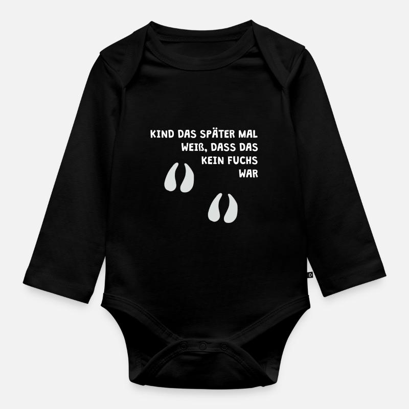 Kind das später mal weiß, dass das kein Fuchs war - Baby Bio-Langarm-Body - Schwarz