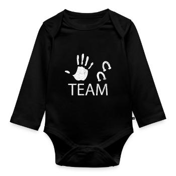 Team my horse and me - Organic Longsleeve Baby Bodysuit - black - Front