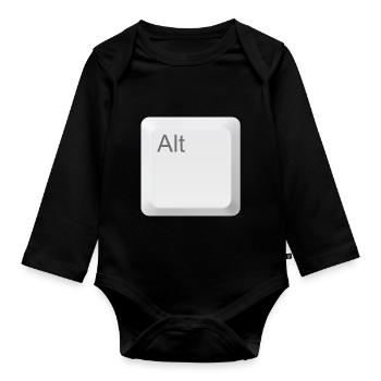 11 o keyboard alt key - Organic Longsleeve Baby Bodysuit - black - Front