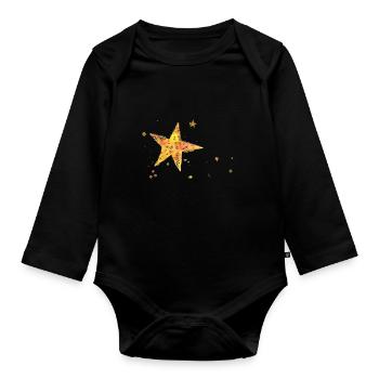 Étoiles - Body Bébé bio manches longues - noir - Devant