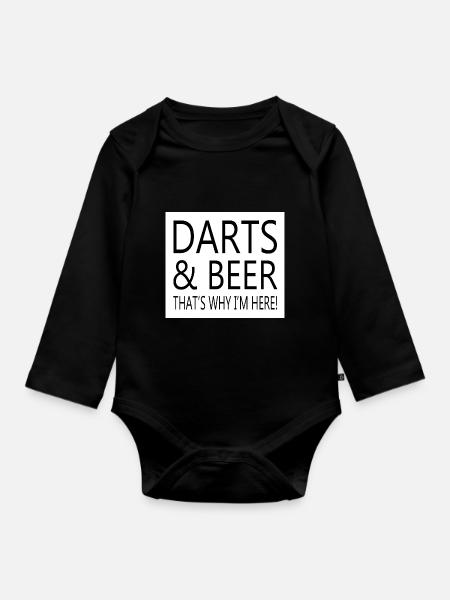 Darts Dart - Organic Longsleeve Baby Bodysuit - black