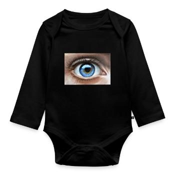 eye - Organic Longsleeve Baby Bodysuit - black - Front