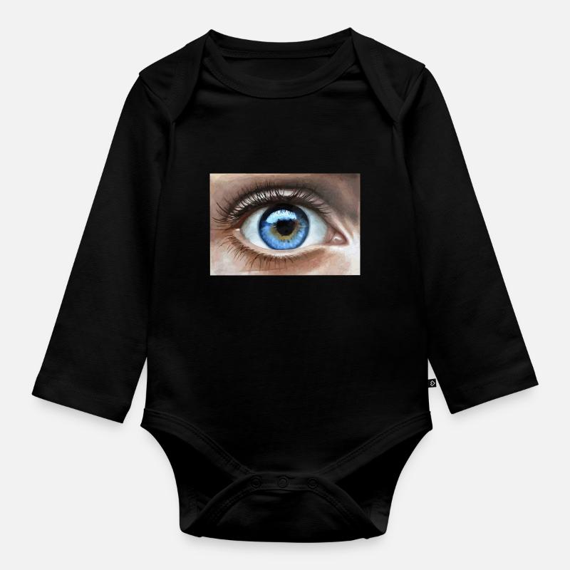 œil - Body Bébé bio manches longues - noir
