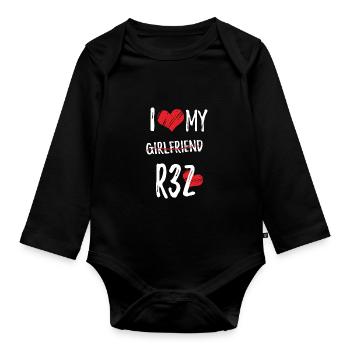 R32 Geschenk Wagen Mechaniker - Baby Bio-Langarm-Body - Schwarz - Vorne