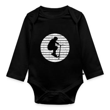 Trickscooter Design für Stunt Scooter Fans - Baby Bio-Langarm-Body - Schwarz - Vorne