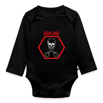Gulag Warzone King Gamer Meme Idée cadeau - Body Bébé bio manches longues - noir - Devant