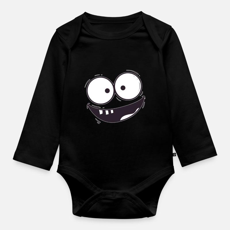 Der Grinse Mann - Baby Bio-Langarm-Body - Schwarz