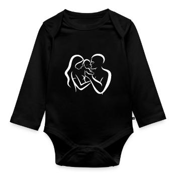 Bébé cadeau de la famille Bébé - Body Bébé bio manches longues - noir - Devant