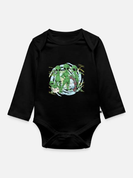 Alien - Baby Bio-Langarm-Body - Schwarz