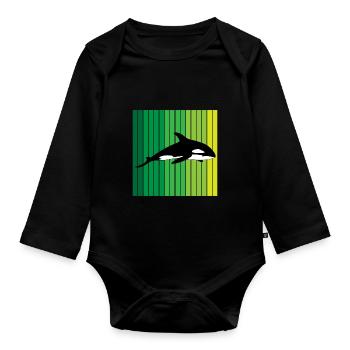 Turque Orca baleine d’épée animal océan cadeau - Body Bébé bio manches longues - noir - Devant