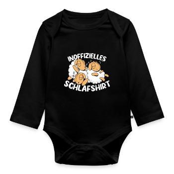 INOFFIZIELLES SCHLAFSHIRT SCHAFE - Baby Bio-Langarm-Body - Schwarz - Vorne