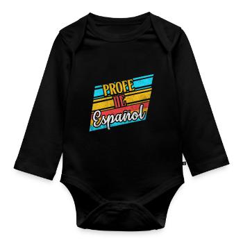 Profe De Espanol Spanisch Lehrer Geschenke Kostüm - Baby Bio-Langarm-Body - Schwarz - Vorne