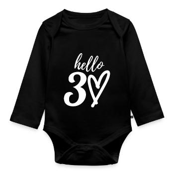 hallo 30. 30. Geburtstag - Baby Bio-Langarm-Body - Schwarz - Vorne