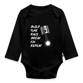 Course course course course drag race coureur - Body Bébé bio manches longues - noir - Devant