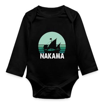 Nakama Pirate bateau anime - Body Bébé bio manches longues - noir - Devant