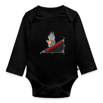 Hippotenuse Hypotenuse Mathematik Hippo Wortspiel - Baby Bio-Langarm-Body - Schwarz - Vorne