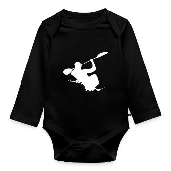 Rowing Canoe Kayak Kayak - Design - Organic Longsleeve Baby Bodysuit - black - Front