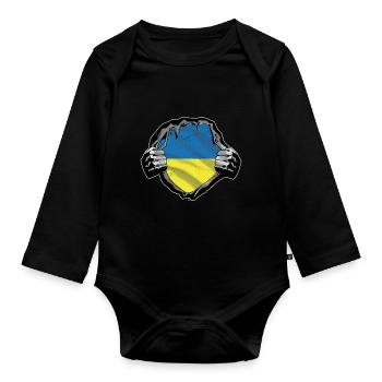 Ukraine Design pour les fans d’Ukraine - Body Bébé bio manches longues - noir - Devant