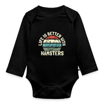 Hamster - Body Bébé bio manches longues - noir - Devant
