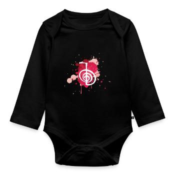 Idée cadeau de Reiki | Reiki Guérisons Maîtres Reiki - Body Bébé bio manches longues - noir - Devant