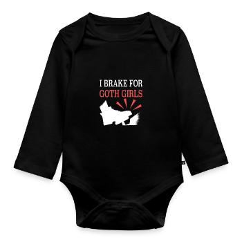 Gothic Gothic Alt Girls I brake for Goth Girls - Baby Bio-Langarm-Body - Schwarz - Vorne