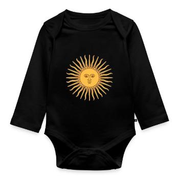 Argentinien Sun Of May Argentiner Argentinische Fl - Baby Bio-Langarm-Body - Schwarz - Vorne