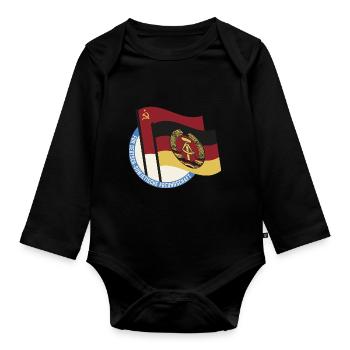 Für Deutsch Sowjetische Freundschaft Ossi DDR - Baby Bio-Langarm-Body - Schwarz - Vorne