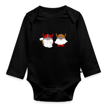 Norway - Organic Longsleeve Baby Bodysuit - black - Front