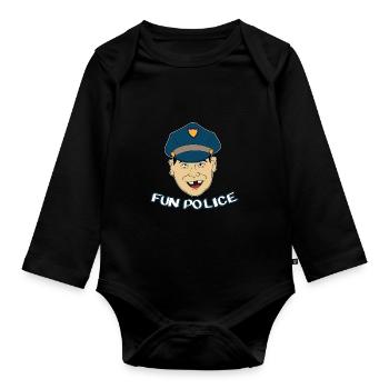 Fun Police For Police T-shirt Design Emergency - Body Bébé bio manches longues - noir - Devant