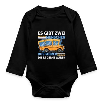 Busfahrer - Baby Bio-Langarm-Body - Schwarz - Vorne