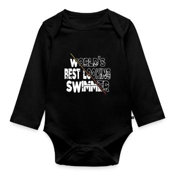 t-shirts de piscine intérieure de triathlon - Body Bébé bio manches longues - noir - Devant